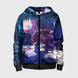 Детская толстовка на молнии Глитч текстура - искаженное пространство