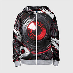 Детская толстовка на молнии Красная сфера киберпанк