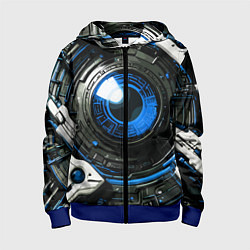 Детская толстовка на молнии Синяя сфера киберпанк