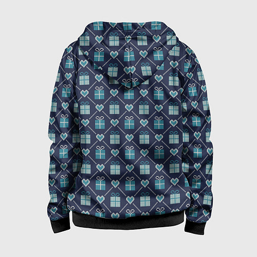 Детская толстовка на молнии Праздничные подарки / 3D-Черный – фото 2