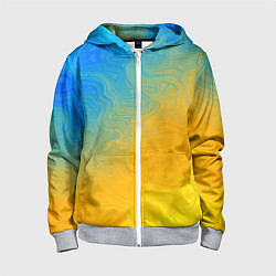 Детская толстовка на молнии Желто голубой градиент