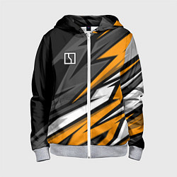 Толстовка на молнии детская Zeekr - orange colors, цвет: 3D-меланж