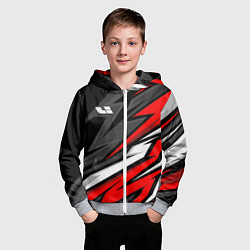 Толстовка на молнии детская Lixiang - красный спортивный, цвет: 3D-меланж — фото 2