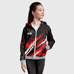 Толстовка на молнии детская Lixiang - красный языки пламени, цвет: 3D-меланж — фото 2