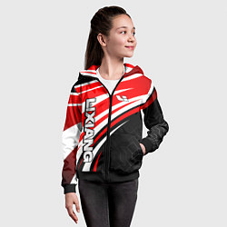 Толстовка на молнии детская Lixiang- red sport uniform, цвет: 3D-черный — фото 2
