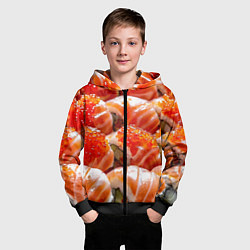 Толстовка на молнии детская Ролл Филадельфия, цвет: 3D-черный — фото 2