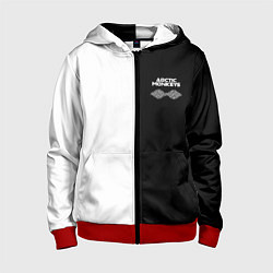 Толстовка на молнии детская Arctic Monkeys - черное и белое, цвет: 3D-красный