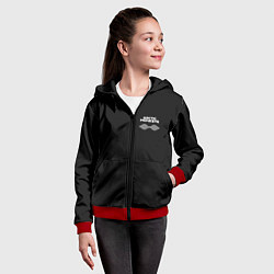Толстовка на молнии детская Arctic Monkeys - classic black color, цвет: 3D-красный — фото 2