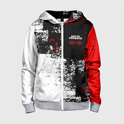 Детская толстовка на молнии Arctic Monkeys - Красные и белые помехи