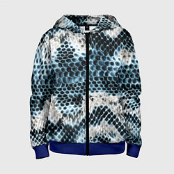 Толстовка на молнии детская Змеиный тренд, цвет: 3D-синий