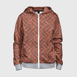 Детская толстовка на молнии Медно-коричневый текстурированный