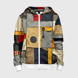 Детская толстовка на молнии Ретро пэчворк