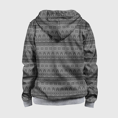 Детская толстовка на молнии Светлый серый геометрический орнамент / 3D-Меланж – фото 2