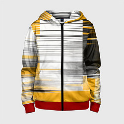 Детская толстовка на молнии Чёрные вертикальные полосы на жёлто-белом фоне