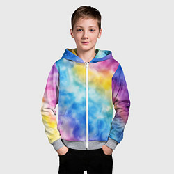 Толстовка на молнии детская Радужный паттерн, цвет: 3D-меланж — фото 2