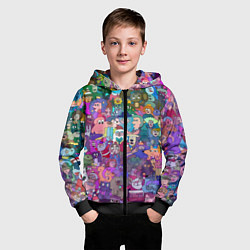 Толстовка на молнии детская Новогодний виммельбух, цвет: 3D-черный — фото 2