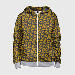 Детская толстовка на молнии Рыжие пятна леопарда