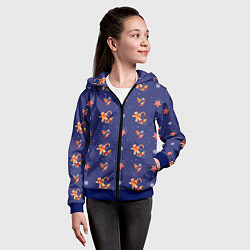 Толстовка на молнии детская Сладости и снег, цвет: 3D-синий — фото 2