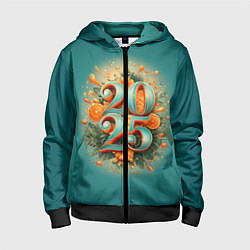 Толстовка на молнии детская Мандариновый 2025, цвет: 3D-черный