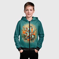 Толстовка на молнии детская Мандариновый 2025, цвет: 3D-черный — фото 2