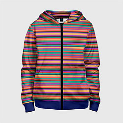 Толстовка на молнии детская Разноцветье, цвет: 3D-синий