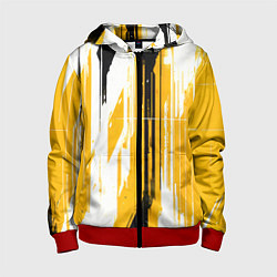 Детская толстовка на молнии Вертикальные чёрно-белые линии на жёлтом фоне