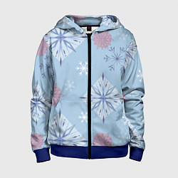 Детская толстовка на молнии Снежинки Эльзы