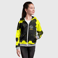 Толстовка на молнии детская Opel auto hexagon steel, цвет: 3D-меланж — фото 2