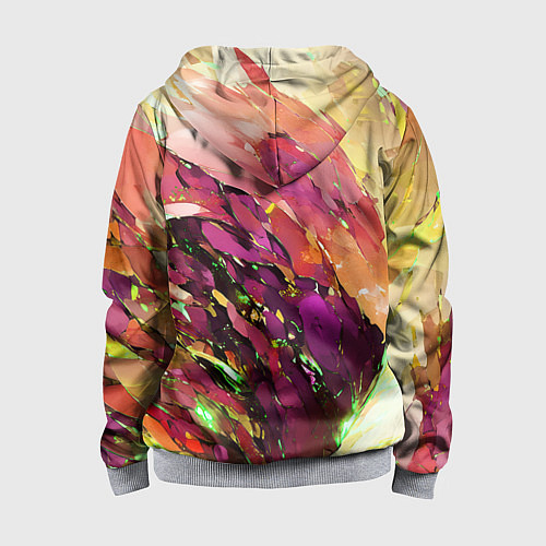 Детская толстовка на молнии Красно-жёлтая абстракция / 3D-Меланж – фото 2