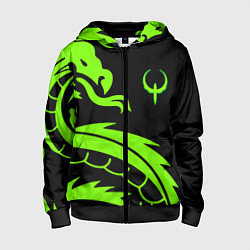 Детская толстовка на молнии Квейк кислотный дракон лого