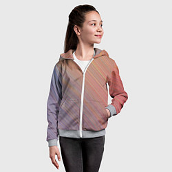 Толстовка на молнии детская Градиент в полоску, цвет: 3D-меланж — фото 2