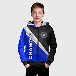 Толстовка на молнии детская Чанган - синий и черный, цвет: 3D-черный — фото 2