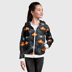 Толстовка на молнии детская Черные уточки, цвет: 3D-белый — фото 2