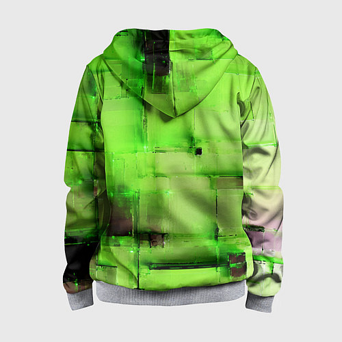 Детская толстовка на молнии Чёрные пятна на зелёном фоне абстракция / 3D-Меланж – фото 2