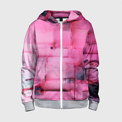 Детская толстовка на молнии Чёрные пятна на розовом фоне абстракция