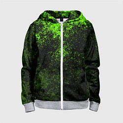 Детская толстовка на молнии Зеленые брызги красок