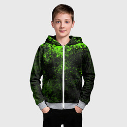 Толстовка на молнии детская Зеленые брызги красок, цвет: 3D-меланж — фото 2
