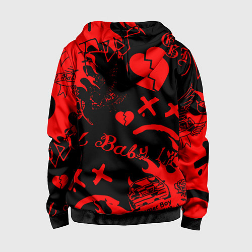 Детская толстовка на молнии Lil peep monster energy / 3D-Черный – фото 2