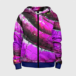 Детская толстовка на молнии Розовая волнистая абстракция