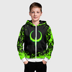 Толстовка на молнии детская Quake кислотные краски, цвет: 3D-белый — фото 2