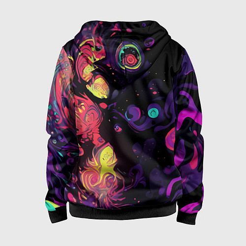 Детская толстовка на молнии Интерференционные цвета / 3D-Черный – фото 2
