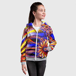Толстовка на молнии детская Психоделика стекло, цвет: 3D-меланж — фото 2