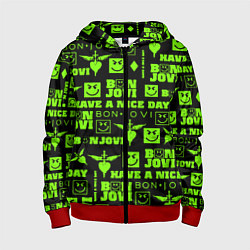 Детская толстовка на молнии Bon Jovi кислотный паттерн