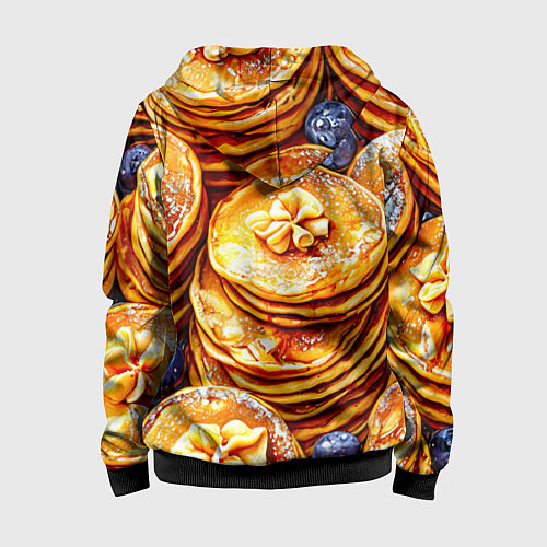 Детская толстовка на молнии Блинчики / 3D-Черный – фото 2