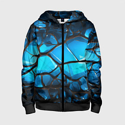 Детская толстовка на молнии Синяя текстура объемных плит