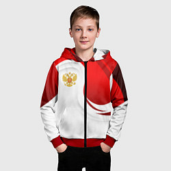 Толстовка на молнии детская Россия - красный и белый, цвет: 3D-красный — фото 2