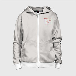 Детская толстовка на молнии Вязью Татьяна - красная надпись