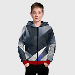 Толстовка на молнии детская Абстракция город следующего века, цвет: 3D-красный — фото 2