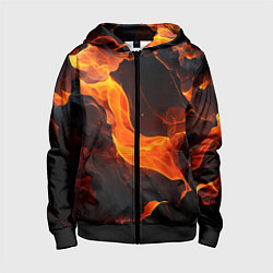 Детская толстовка на молнии Огонь и лава - текстура