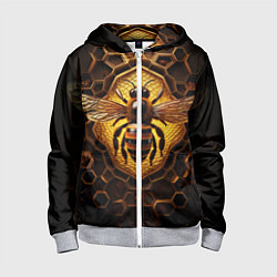 Толстовка на молнии детская Золотая пчела, цвет: 3D-меланж